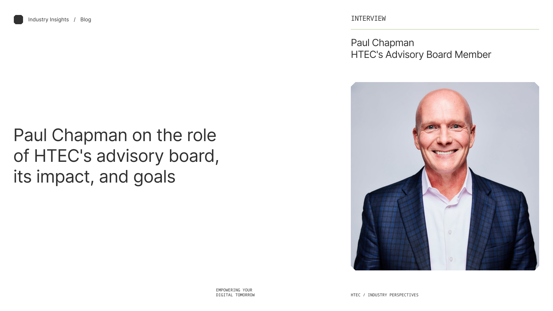Paul Chapman of Cisco on the role of HTEC’s Advisory Board, its impact, and goals  